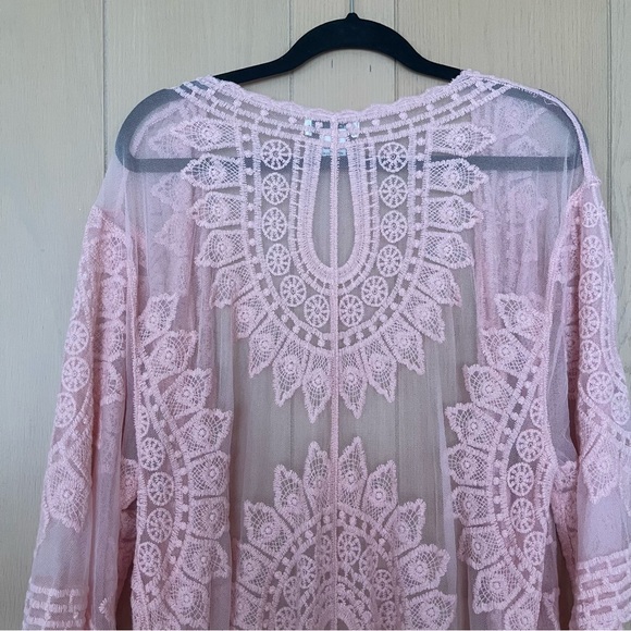 Rachel Zoe Lace Pink Cover Up One Size Womens - Picture 8 of 11